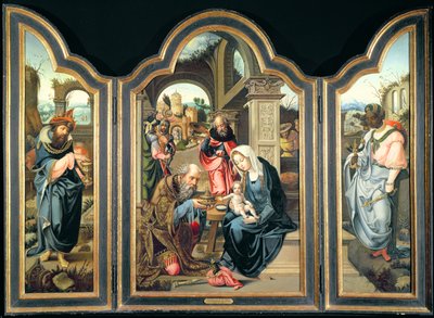 Triptych depicting the Adoration of the Magi, c.1600 by Pieter Coecke van Aelst